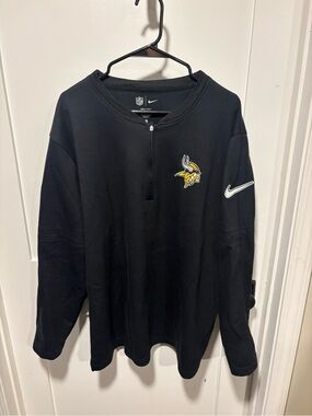 NFL Black Dri-FIT Zip Pullover with White Logos